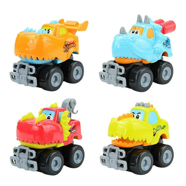 Model Toy Car For Toddler | 4Pcs Dinosaur Plastic Truck