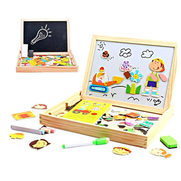 2-in-1 Magnetic Puzzle Drawing Board for Kids