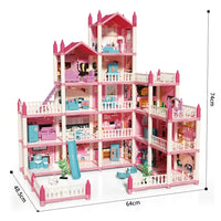 18-Room DIY Doll House Villa Playset for Girls with Accessories