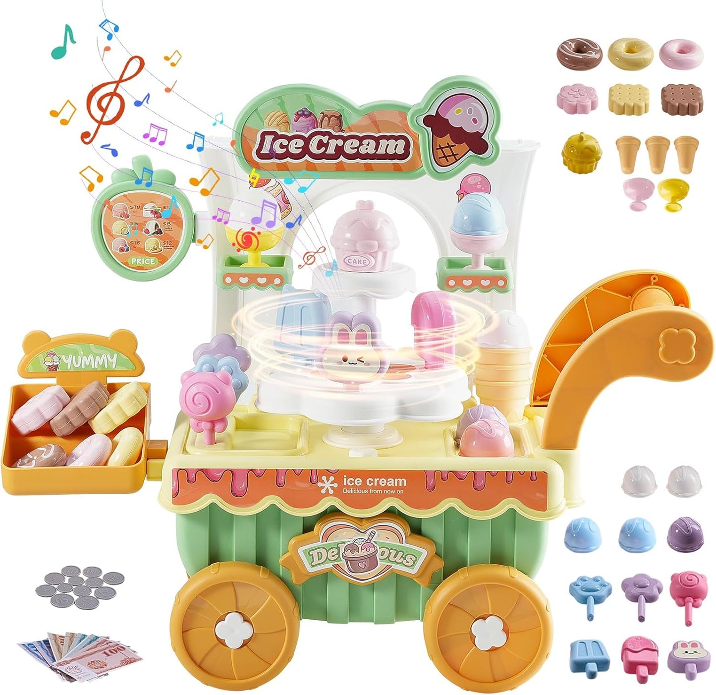 VEVOR H376A Ice Cream Trolley Playset for Kids