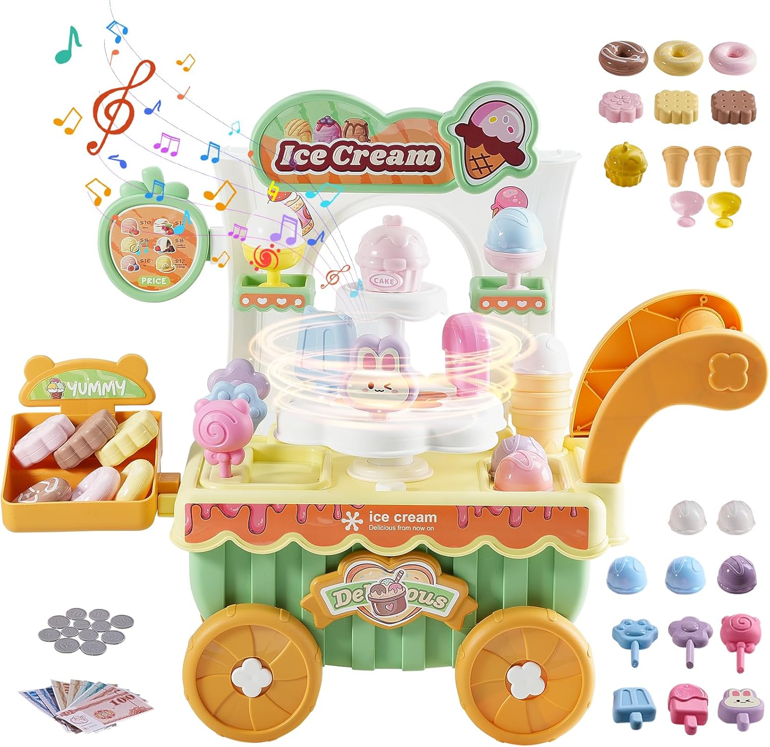 VEVOR H376A Ice Cream Trolley Playset for Kids