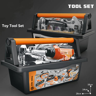 18-Piece Toolbox Set with Toy Electric Drill