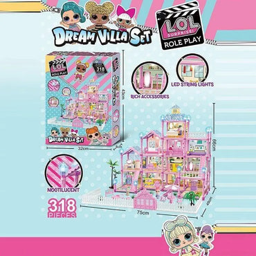 LOL Surprise 4-Floor Doll House (318 Pcs) | LED Luxury Playset