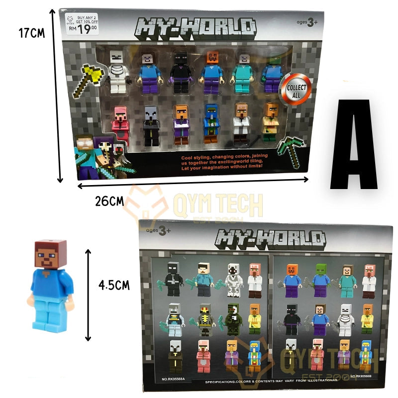 Minecraft Action Figure Set with 12 Characters