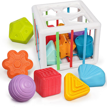 Huanger Shape Sorting Baby Toy with Sensory Blocks