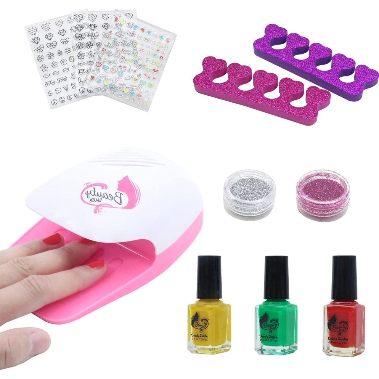 Nail Glam Salon Nail Dryer | 2in1 Nail Paint & Sticker Toy For Girls