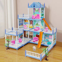 7-Room Doll House Playset with Mini Dolls, Furniture & LED