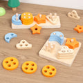 Four Sets Of Columns | Shape Sorter Wooden Toy