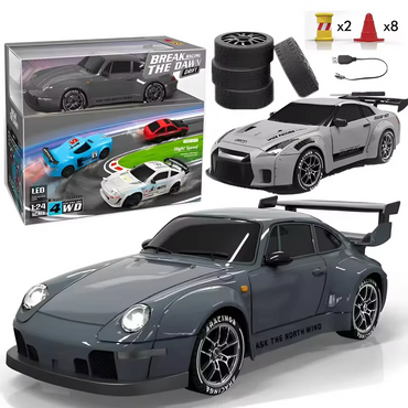 4WD RC Porsche Mini Drifting Car With LED Lights | High-Speed Remote Control Car |  Mini Racing Toy Car