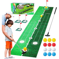 Golf Game Playset with 2M Putting Mat & Balls