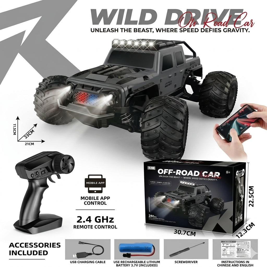 WILD DRIVE RC Rock Climber Monster Truck Rechargeable