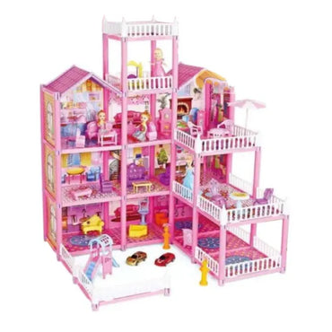243 Pcs DIY Doll House Play Set With 3D Lightning 