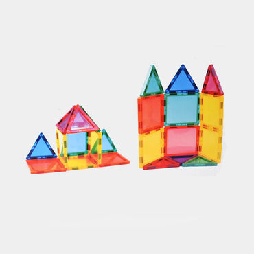 14Pcs Multicolor Magnetic Tiles & Blocks Play Set | DIY Toys