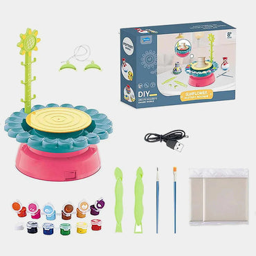 Children's Pottery Wheel Kit with Air-Dry Clay