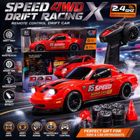 Speed 4WD Drift Racing X RC Car with LED Lights