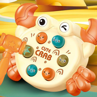 Crab Whack-A-Mole Learning Game with Toy Hammer