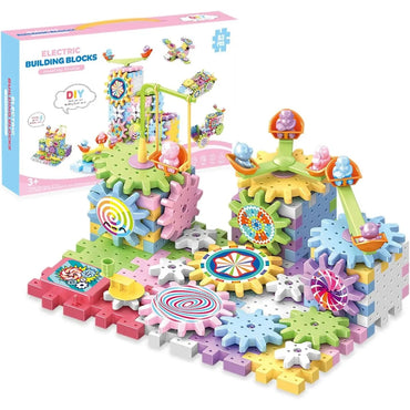 83-Piece DIY Electric Building Block Set with Gears