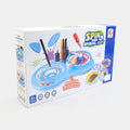 2-in-1 Spin and Spiral Art Kit Motorized Spin & Mechanical Spin Wheel With Ink Bottles & Paper Discs