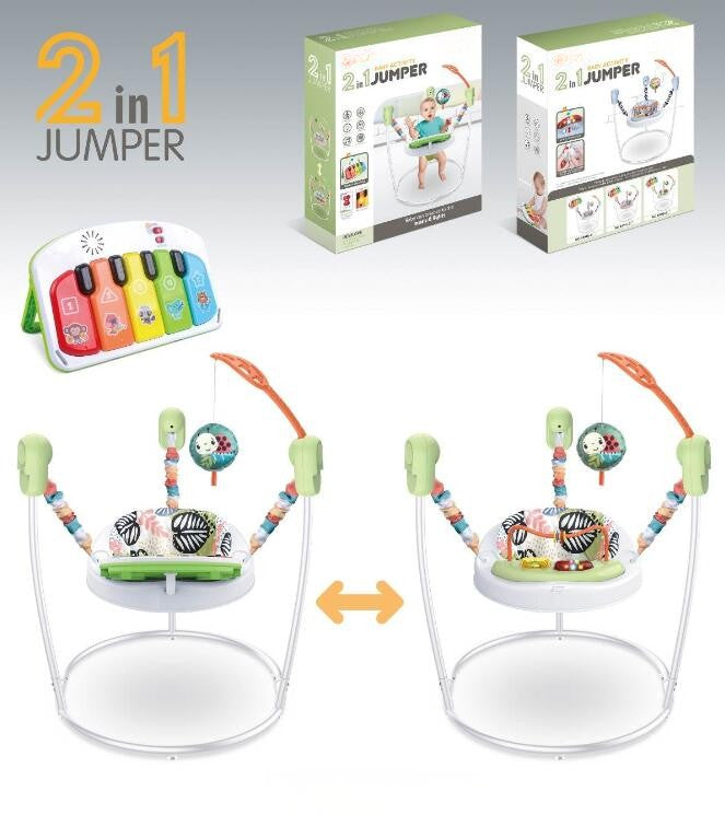 Baby Activity Jumper with Music & Toys | Adjustable Height Activity Bouncer with Fun Toys for 4–12 Month Babies