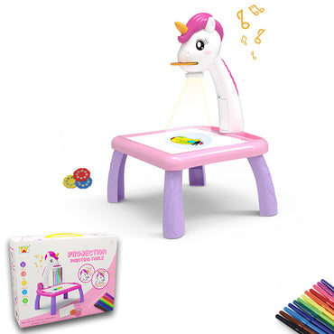 Projection Painting Table With Markers | Unicorn Themed Drawing Table