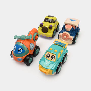 Inertial Garage Toy Car Set with 4 Vehicles