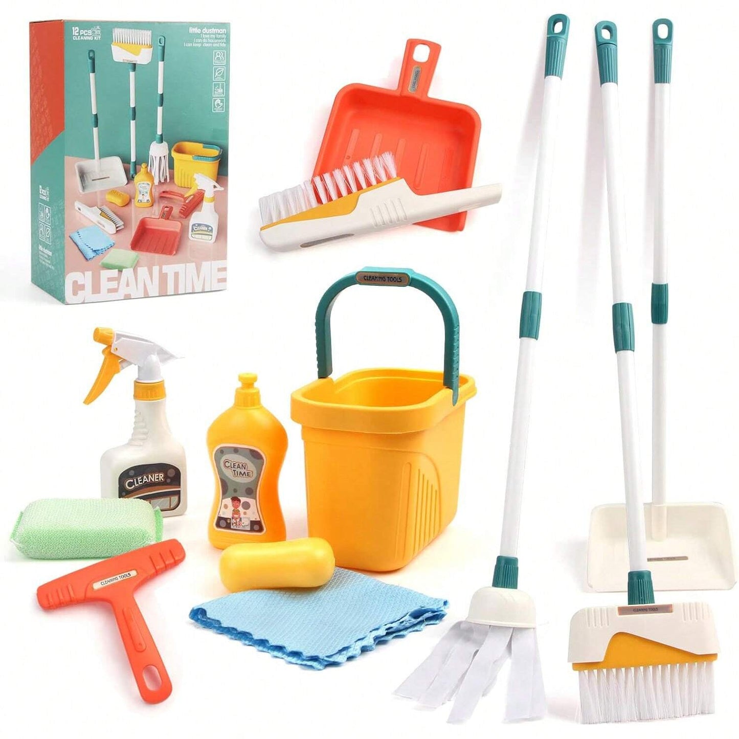 12 Pcs Cleaning Kit Toy For Children | Learning Toys For Kids