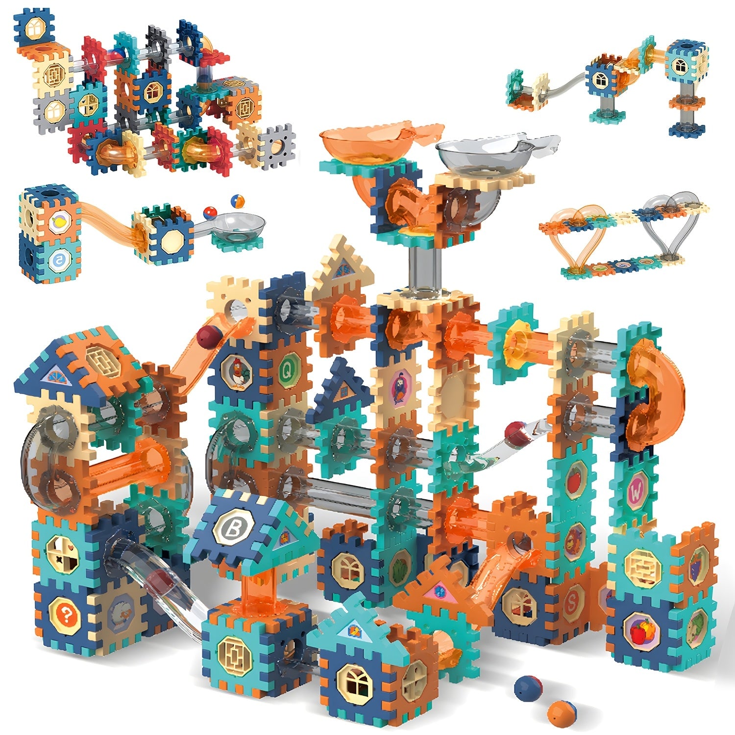 125-Piece DIY Pipeline Marble Track Set