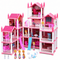 16 Room DIY Doll House Villa Playset | Miniature Dollhouse Building Set with Accessories for Girls