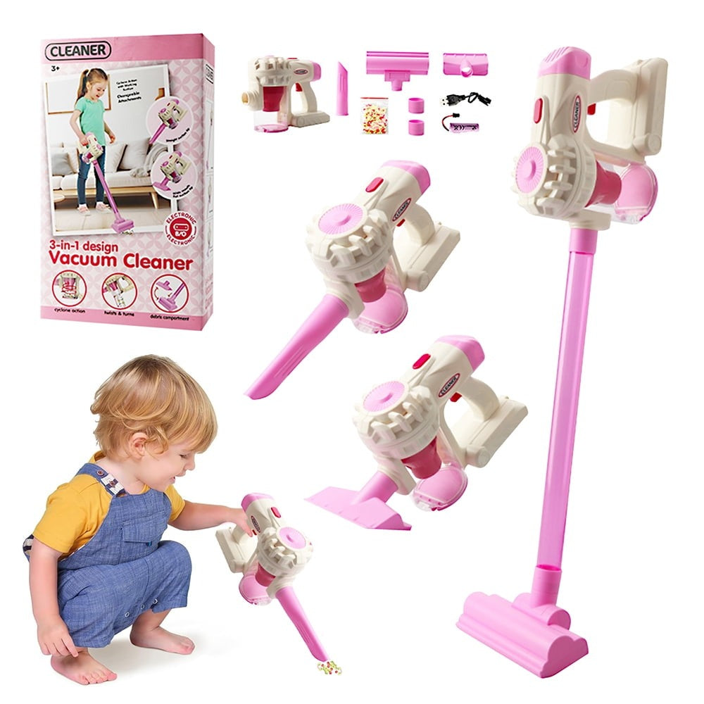 Toy Vacuum Cleaner for Kids | 3-in-1 Pretend Play Cleaning Set with Adjustable Height & Storage Rack | Safe Educational Toy for Toddlers
