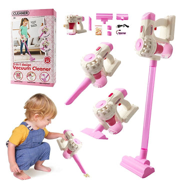 Toy Vacuum Cleaner for Kids | 3-in-1 Pretend Play Cleaning Set with Adjustable Height & Storage Rack | Safe Educational Toy for Toddlers