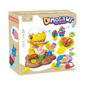 Dinosaur Color Dough Ice Cream Machine Playset with Creative Clay Tools, Waffle & Cookie Molds for Kids