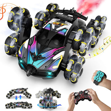 8WD RC Drift-n-Flip Car with Spray & LED Lights