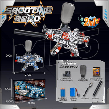 MP5 Electric Gel Ball Blaster | 2-in-1 Auto & Semi-Auto Water Bead Shooter for Teens & Adults