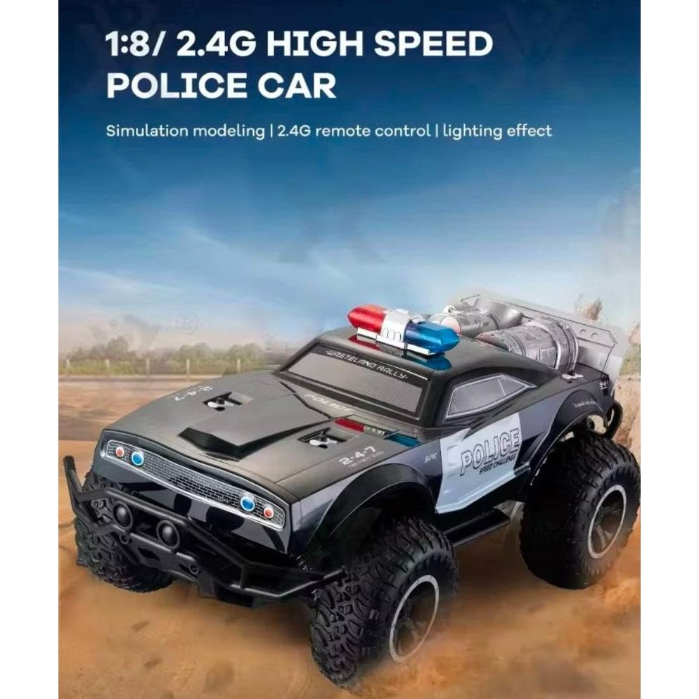 2.4GHz Remote Control Police Themed Rock Crawler With Rechargeable Batteries & Lightning Effects