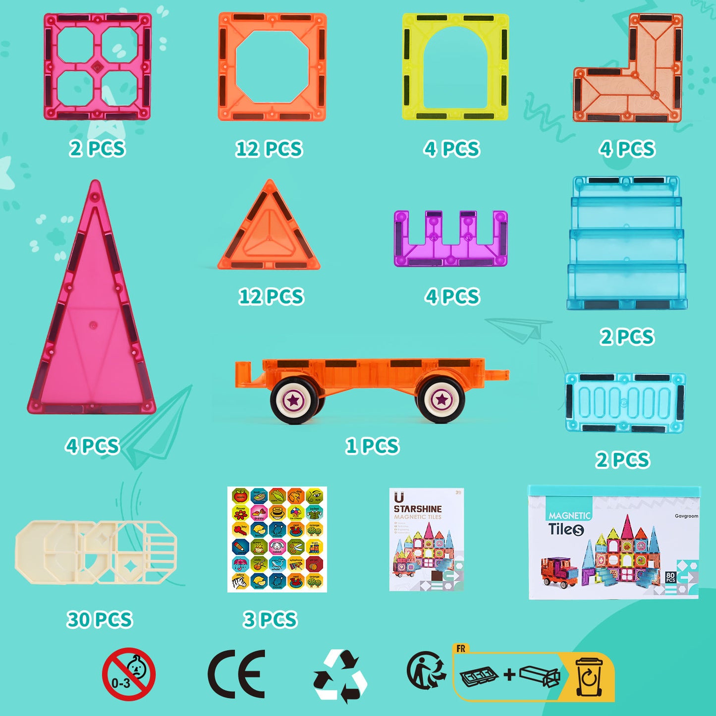 32-Piece Magnetic DIY Building Blocks Set 2-in-1