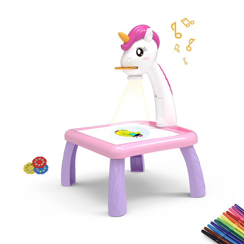 Projection Painting Table With Markers | Unicorn Themed Drawing Table