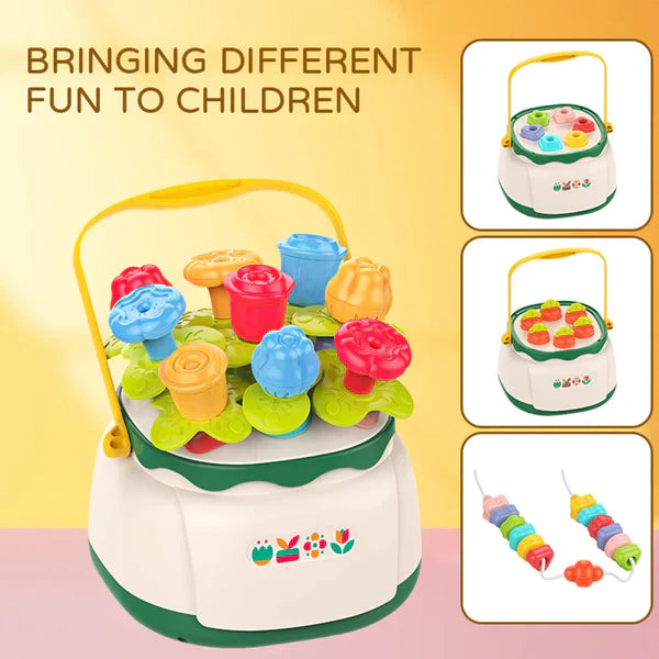 Huanger Montessori Flower Nails Bucket Toy