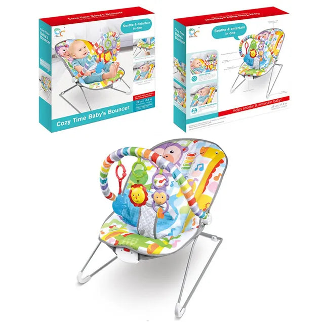 Baby Rocker Bouncing Chair With Cute Animal Toys For Toddlers