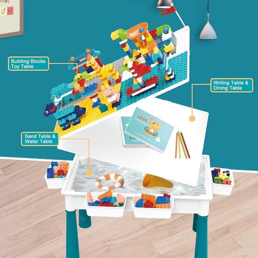 3-in-1 Activity LEGO-Compatible Table with Chair