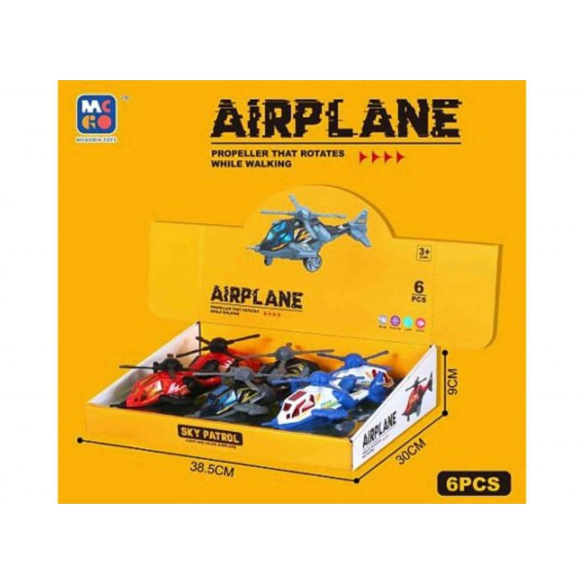 Friction-Powered Toy Helicopter with Lights & Music