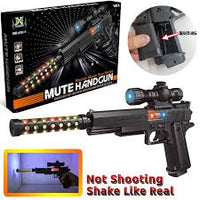 Electric Music Toy Gun with LED Lights, Vibration & Scope
