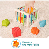 Huanger Shape Sorting Baby Toy with Sensory Blocks