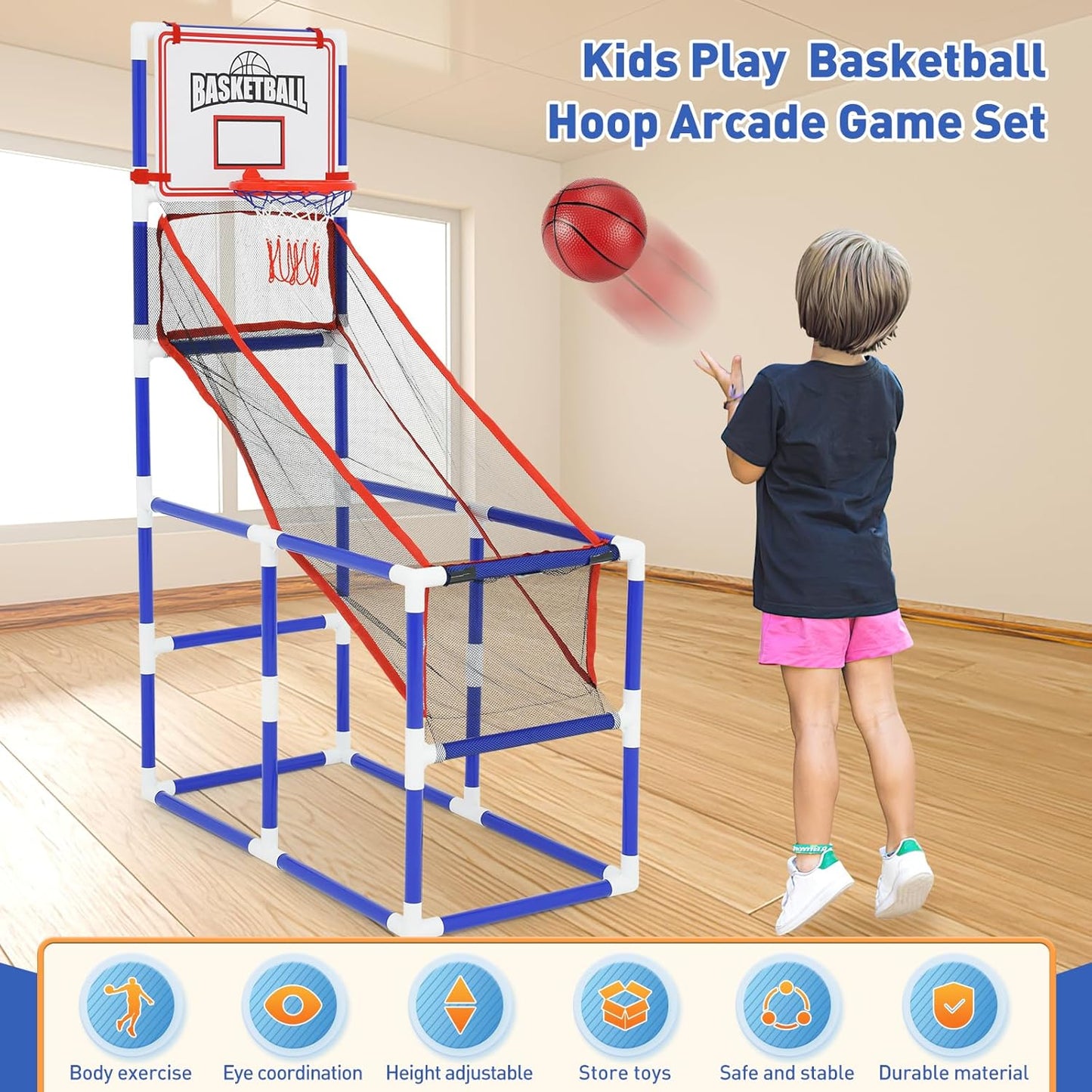 Topi Toys Basketball Set with 2 Hoops & Air Pump