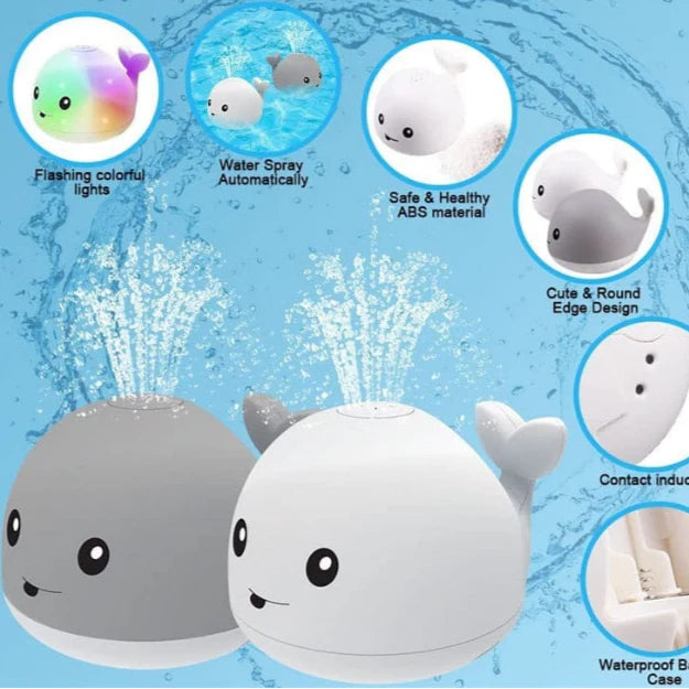 Mini Whale Fountain Bath Toy with LED Lights
