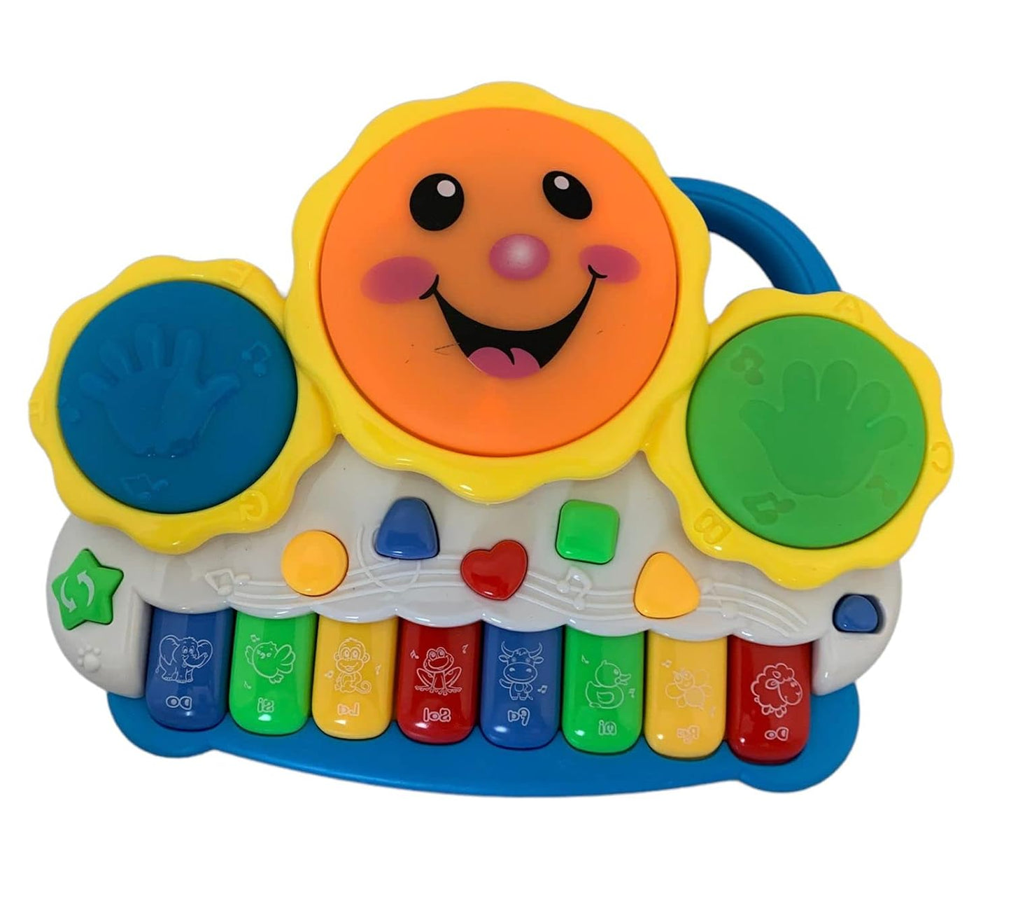 2-in-1 Kids Drum Set & Piano with Lights & Sounds