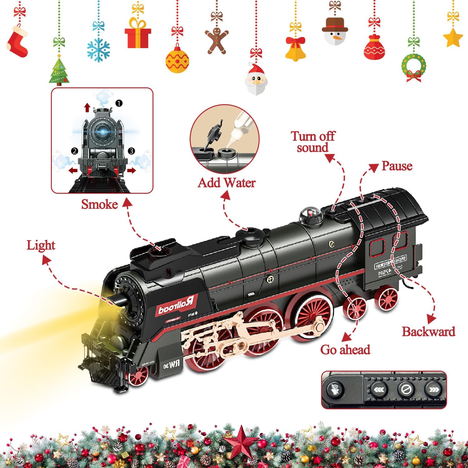 Holy Fun DIY Train Track Set with Steam Smoke