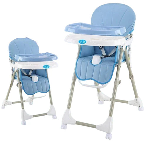 Foldable Baby Eating High Chair | 4 Colors With 4 Wheels & Seat Belt