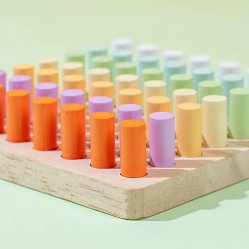 Wooden Color Sorting And Stacking Toy Set | Board Game Math Number Counting Toy