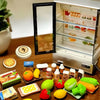 Miniature Toy Fridge with Glass Doors & Accessories