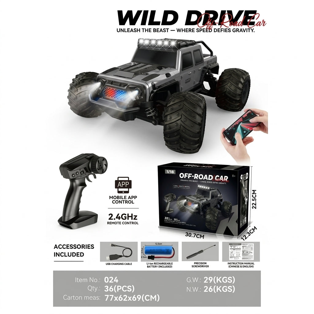 WILD DRIVE RC Rock Climber Monster Truck Rechargeable